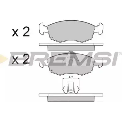 Тормозные колодки, дисковые, комплект BREMSI BP2951 SPA951 2384 2 4301054 изображение 0