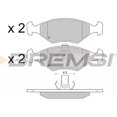 Тормозные колодки, дисковые, комплект BREMSI 2 3552 BP2959 4301062 SPA959 изображение 0