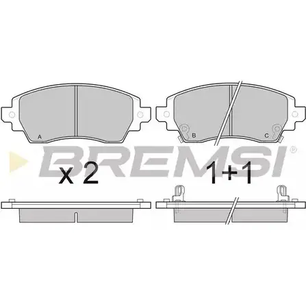 Тормозные колодки, дисковые, комплект BREMSI 4301155 BP3053 2 3088 SPB053