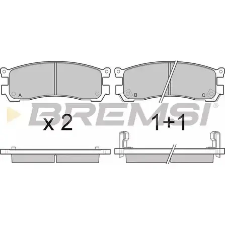 Тормозные колодки, дисковые, комплект BREMSI 4301156 21 569 21570 BP3054 изображение 0