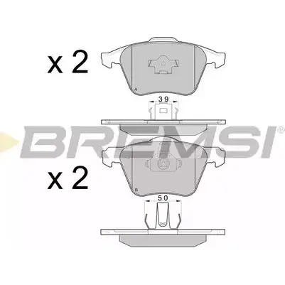 Тормозные колодки, дисковые, комплект BREMSI 4301164 24 141 24142 BP3062 изображение 0