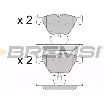 Тормозные колодки, дисковые, комплект BREMSI SPB073 4301175 BP3073 2331 2 изображение 0