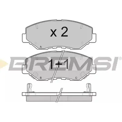 Тормозные колодки, дисковые, комплект BREMSI 23868 238 56 4301219 BP3117