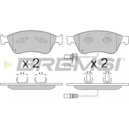 Тормозные колодки, дисковые, комплект BREMSI BP3137 23900 4301239 2 3896