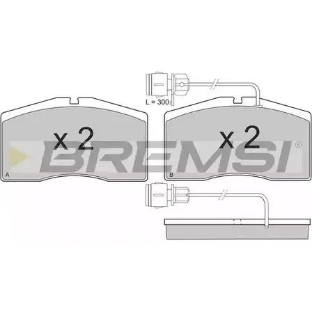 Тормозные колодки, дисковые, комплект BREMSI 4301254 SPB152 BP3152 2140 2
