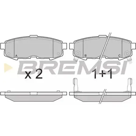 Тормозные колодки, дисковые, комплект BREMSI 4301335 BP3233 2421 5 24216