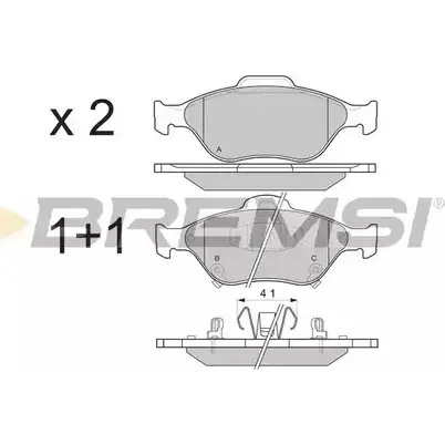 Тормозные колодки, дисковые, комплект BREMSI 4301356 24 022 BP3255 24023 изображение 0