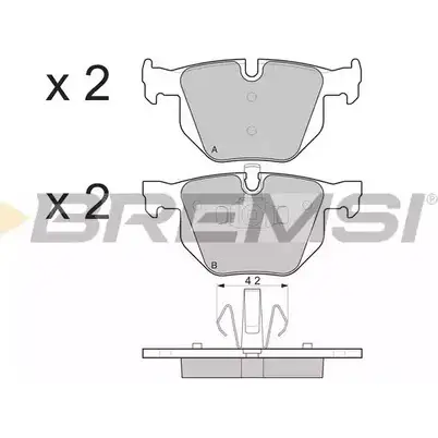 Тормозные колодки, дисковые, комплект BREMSI 4301364 BP3263 2355 0 23551 изображение 0