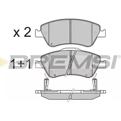 Тормозные колодки, дисковые, комплект BREMSI 24590 2412 2 4301441 BP3340 изображение 0