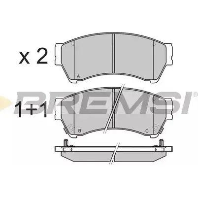 Тормозные колодки, дисковые, комплект BREMSI 24629 2458 2 BP3343 4301444 изображение 0