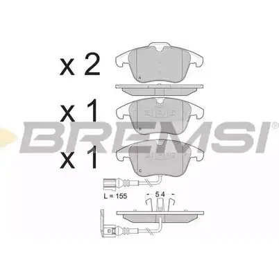 Тормозные колодки, дисковые, комплект BREMSI 4301495 BP3394 2 4332 24333 изображение 0