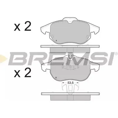 Тормозные колодки, дисковые, комплект BREMSI BP3402 2 3402 4301503 23403 изображение 0