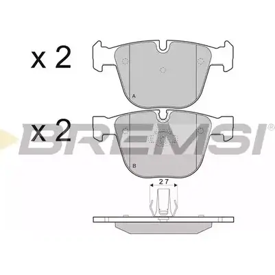 Тормозные колодки, дисковые, комплект BREMSI BP3410 23884 4301511 2 3731