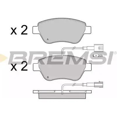 Тормозные колодки, дисковые, комплект BREMSI 4301526 23706 23 705 BP3425