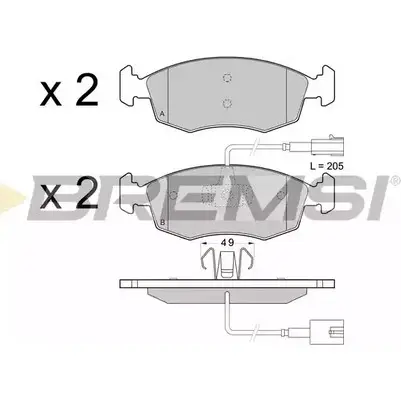 Тормозные колодки, дисковые, комплект BREMSI 23209 BP3433 4301534 2 0907 изображение 0
