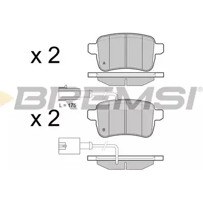 Тормозные колодки, дисковые, комплект BREMSI BP3438 25 156 25157 4301539