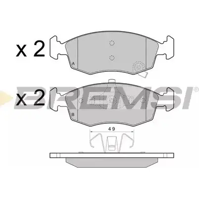 Тормозные колодки, дисковые, комплект BREMSI 25 323 4301546 BP3445 25324 изображение 0