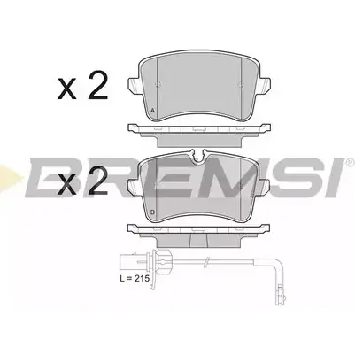 Тормозные колодки, дисковые, комплект BREMSI 246 06 4301594 25214 BP3493 изображение 0