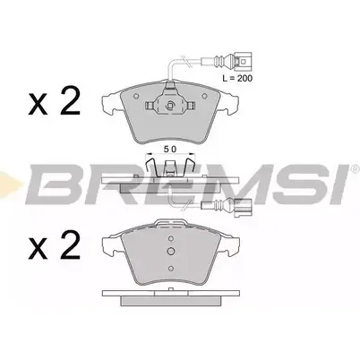 Тормозные колодки, дисковые, комплект BREMSI 23 748 23749 BP3508 4301609 изображение 0