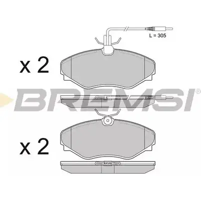 Тормозные колодки, дисковые, комплект BREMSI 4301611 BP3510 230 99 23100 изображение 0
