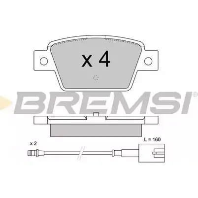 Тормозные колодки, дисковые, комплект BREMSI 25527 BP3511 4301612 255 26 изображение 0