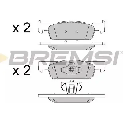 Тормозные колодки, дисковые, комплект BREMSI 25703 BP3512 25 702 4301613