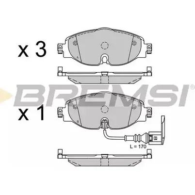 Тормозные колодки, дисковые, комплект BREMSI 2508 6 4301617 SPB516 BP3516 изображение 0