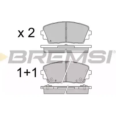 Тормозные колодки, дисковые, комплект BREMSI 4301633 253 65 25366 BP3532 изображение 0