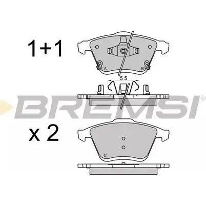 Тормозные колодки, дисковые, комплект BREMSI BP3569 4301670 24003 24 002