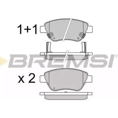 Тормозные колодки, дисковые, комплект BREMSI 2398 2 BP3577 24288 4301678 изображение 0