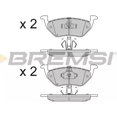 Тормозные колодки, дисковые, комплект BREMSI 246 70 24671 BP3587 4301688