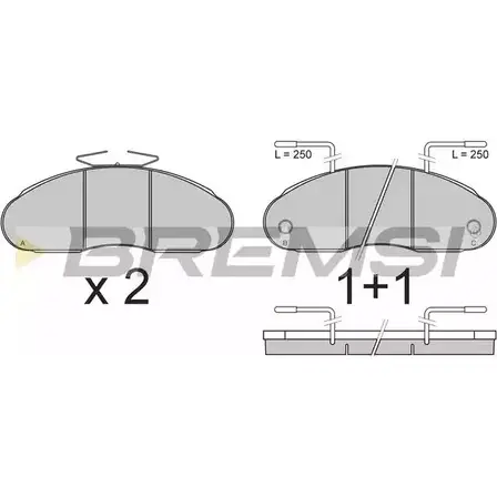 Тормозные колодки, дисковые, комплект BREMSI 4301818 29035 2903 4 BP7307 изображение 0