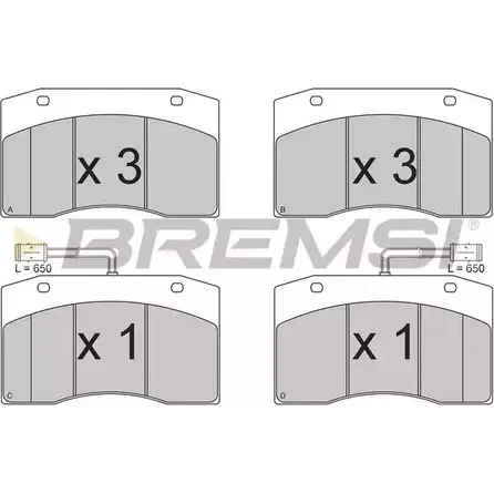 Тормозные колодки, дисковые, комплект BREMSI 290 75 29186 4301822 BP7312