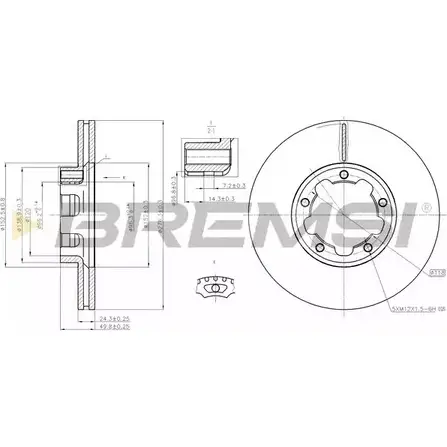 Тормозной диск BREMSI C0UD5 9 IIQFZG DB0261V 4301853 изображение 0