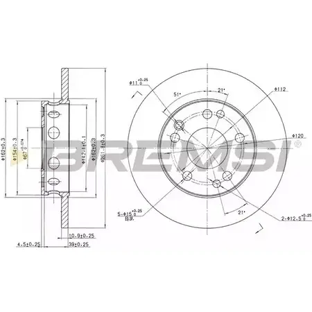 Тормозной диск BREMSI SU6FRK U 4VGRS DBA053S 4301902 изображение 0