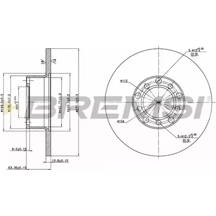 Тормозной диск BREMSI 4301920 DBA071S DYF ZNXW U05BX6B изображение 0
