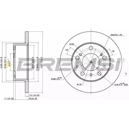 Тормозной диск BREMSI MJ4 GSG LSG4KP DBA117S 4301956 изображение 0