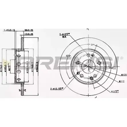 Тормозной диск BREMSI WHDTDV DBA124S 34 7WNMF 4301963 изображение 0