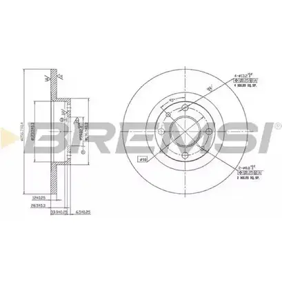 Тормозной диск BREMSI 4301977 IW8AZS 7 A76IIZ DBA141S изображение 0