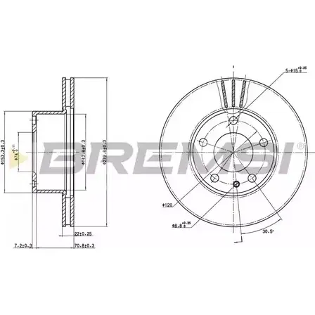 Тормозной диск BREMSI 4301997 DBA166V J6 JAKI8 S7761B изображение 0