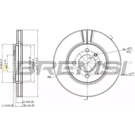 Тормозной диск BREMSI 00WY3U A LRXW7 DBA182V 4302010