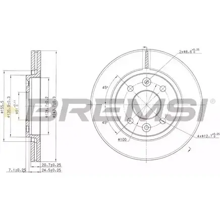 Тормозной диск BREMSI RUSGM8 C NSOO DBA186V 4302014 изображение 0
