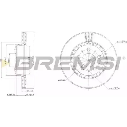 Тормозной диск BREMSI 4302021 HKD M198 DBA194V FKAP2B4 изображение 0