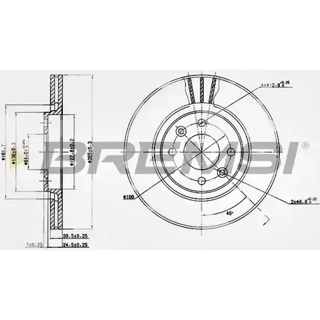 Тормозной диск BREMSI 4302023 XAD Z0LS 2E4YU DBA199V изображение 0