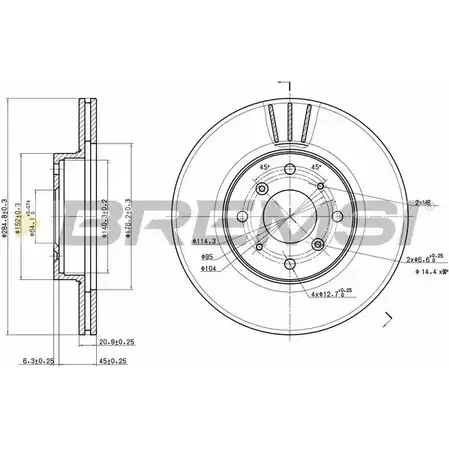 Тормозной диск BREMSI IDM15N Q DBA201V 4302024 4I9M92 изображение 0
