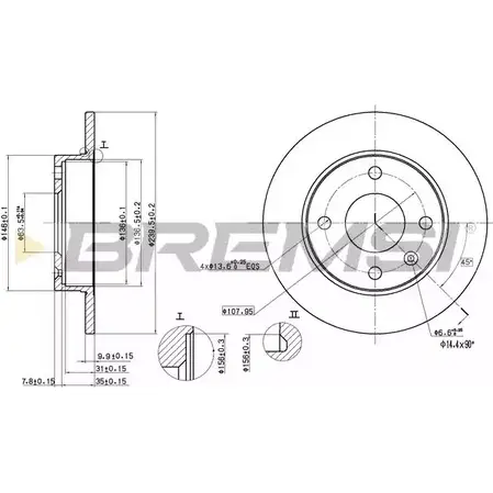 Тормозной диск BREMSI DBA208S LA 7Q3 4302031 0WY33