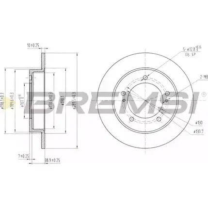 Тормозной диск BREMSI ZOQI7J FQKJ 4X 4302052 DBA233S изображение 0