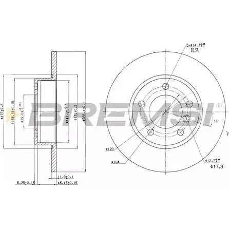Тормозной диск BREMSI DBA248S ZL64B5 4302065 KM57 F4 изображение 0