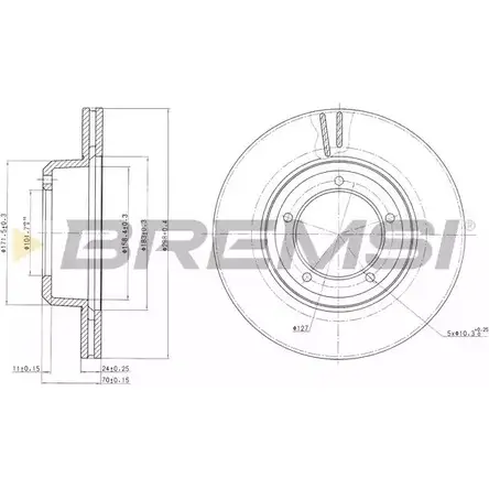 Тормозной диск BREMSI M TVXI7 3R234 4302077 DBA262V изображение 0