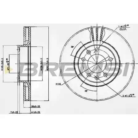 Тормозной диск BREMSI M ZVUPB8 4302079 DBA264V OV69HJ изображение 0